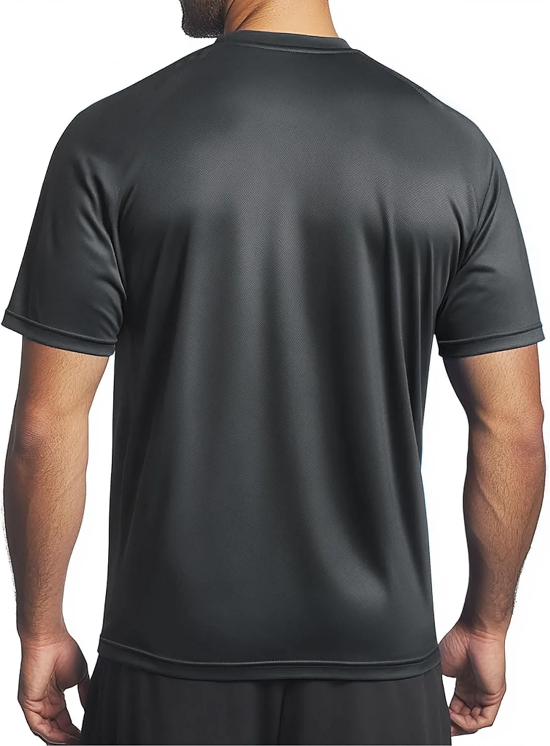 Instant Cooling Quick Dry Workout Shirt for Men Coolmax Moisture Wicking Performance Crew Neck Running Comfort