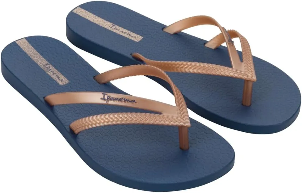 Ipanema Women's Flip-Flop, Blue Metallic Pink, 8-9