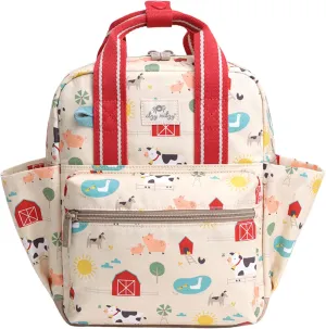 Itzy Ritzy Toddler Backpack - Daycare Bag - Features Adjustable Shoulder Straps, 2 Side Pockets & Spacious Interior with Wipeable Fabric Lining & Name Label, Farm Backpack