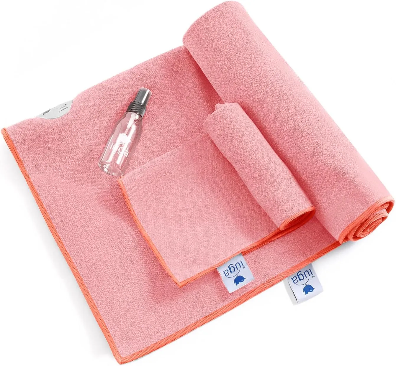 IUGA Yoga Towel for Hot Yoga Non Slip Extra Thick Yoga Mat Towel   Hand Towel 2in1 Set with Corner Pockets Super Absorbent and Quick Dry Hot Yoga Towel