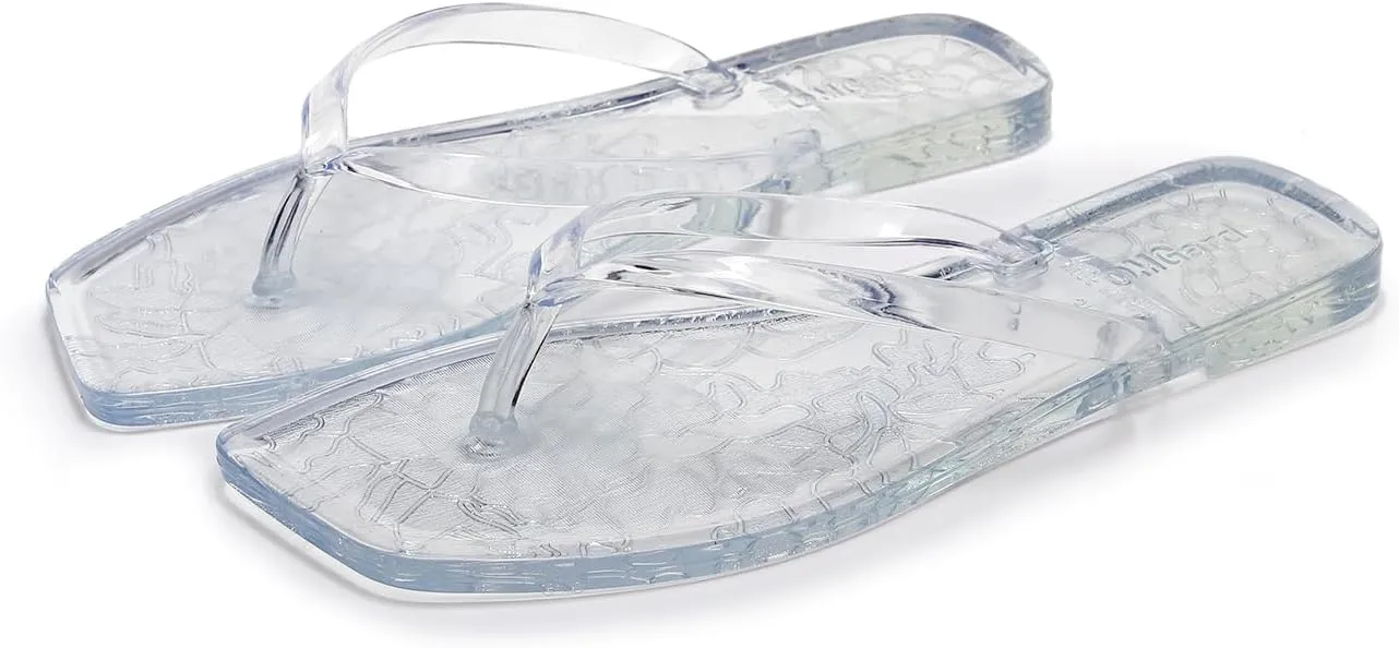 Jelly Sandals for Womens Flip Flops Thong Flat Jellies Shoes Clear Square Slides Size 10 Summer Beach Slipper Durable Quick Drying Soft