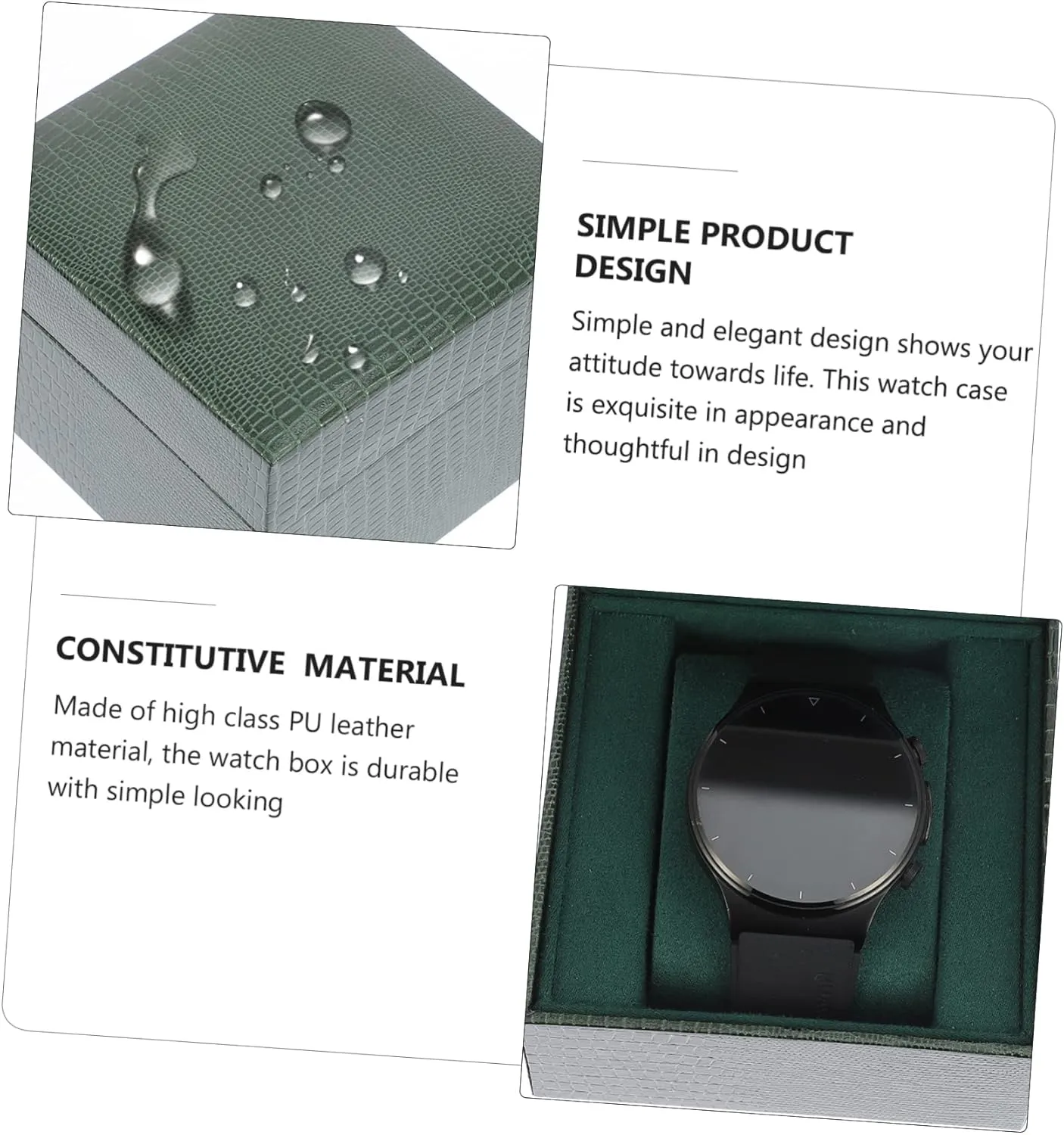 Jewelry Storage Box Watch Display Case Creative Flip Design Lizard Pattern