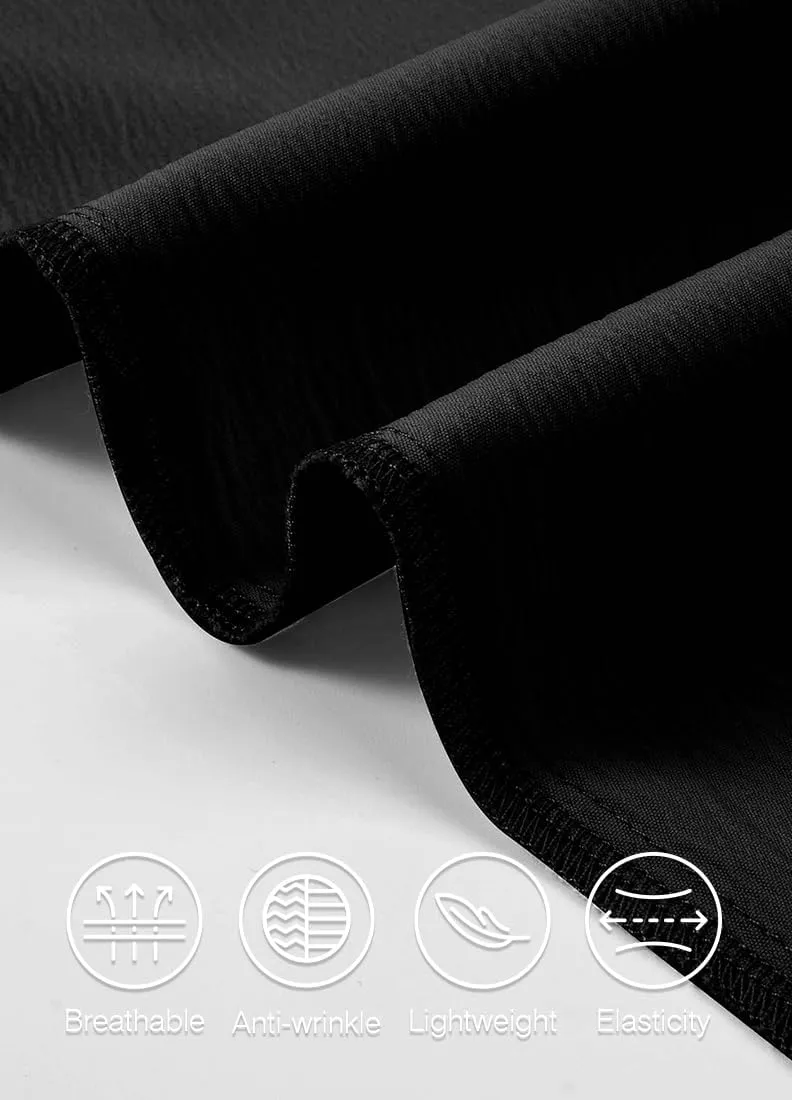 JMIERR Men's Casual Drawstring Pants Elastic Waist Lightweight Pant Summer Beach Trouser with Pockets