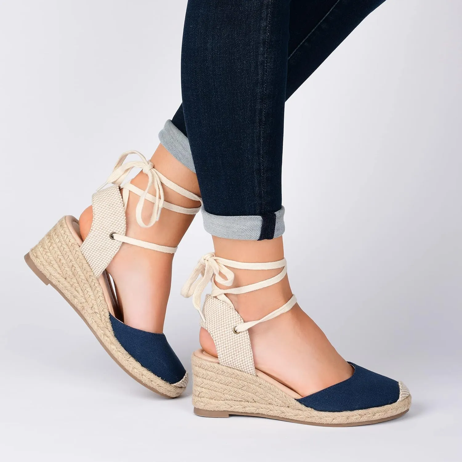 Journee Womens Monte Tru Comfort Foam Wedge Heel Espadrille Sandals