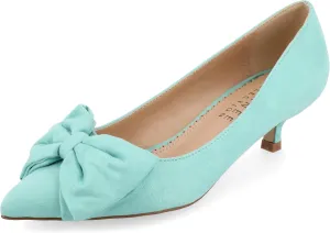 Journee Womens Orana Pointed Toe Kitten Heel Pumps