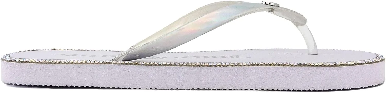 JUICY COUTURE Flip Flops, Soft Lightweight Beach Sandals for Women, Casual Slippers Shower Beach Pool Flat Slides Shoes