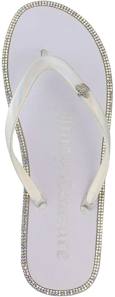 JUICY COUTURE Flip Flops, Soft Lightweight Beach Sandals for Women, Casual Slippers Shower Beach Pool Flat Slides Shoes