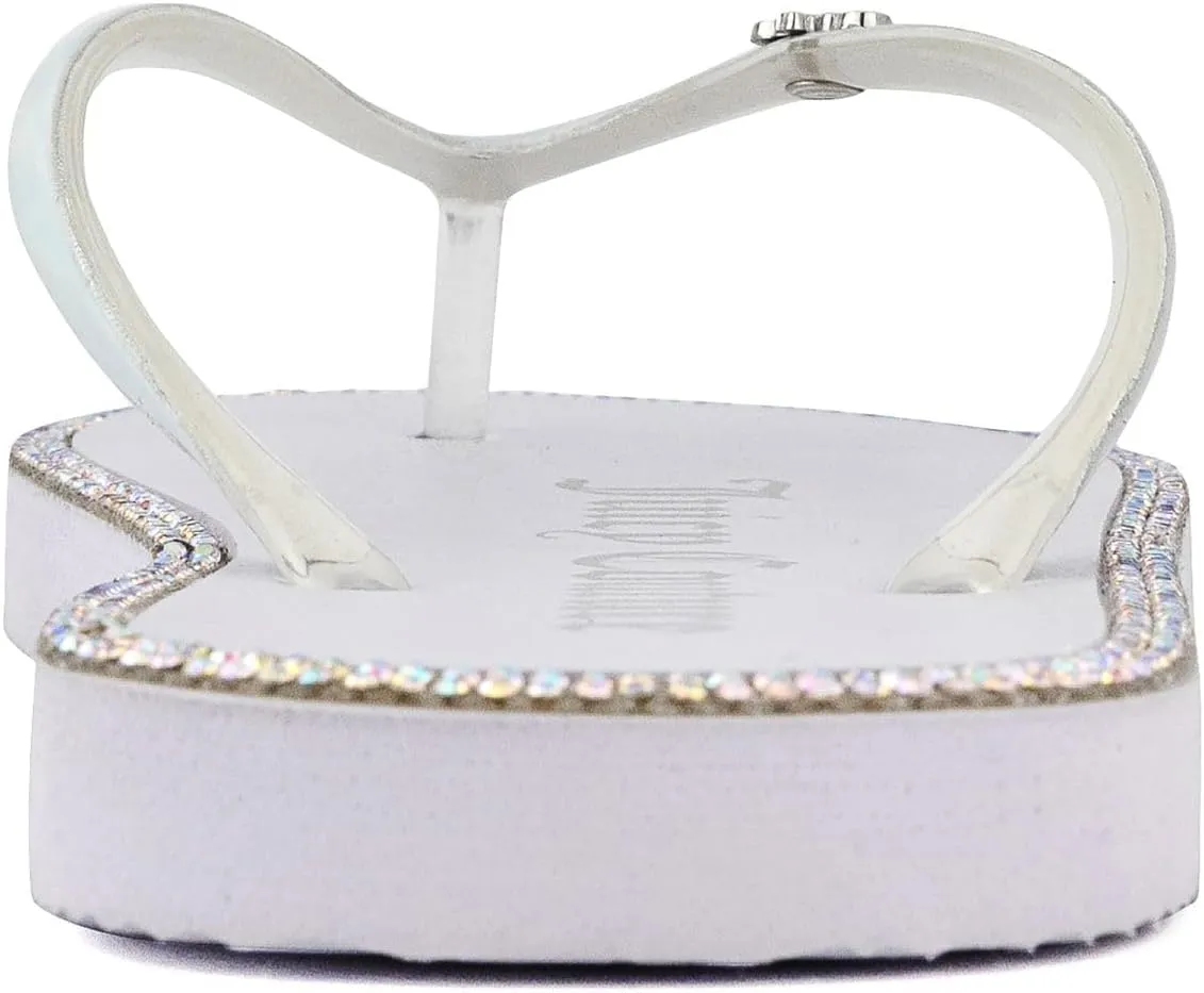 JUICY COUTURE Flip Flops, Soft Lightweight Beach Sandals for Women, Casual Slippers Shower Beach Pool Flat Slides Shoes