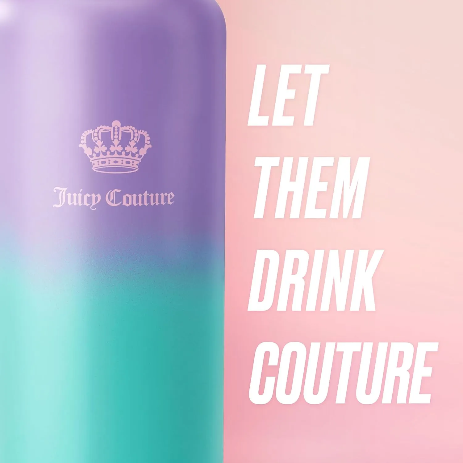 Juicy Couture "Go Girl Fashion Water Bottle - Purple/Teal - 32oz - Stylish Trendy Hydration Bottle - Fashionable Designer Drinkware for Active Lifestyle