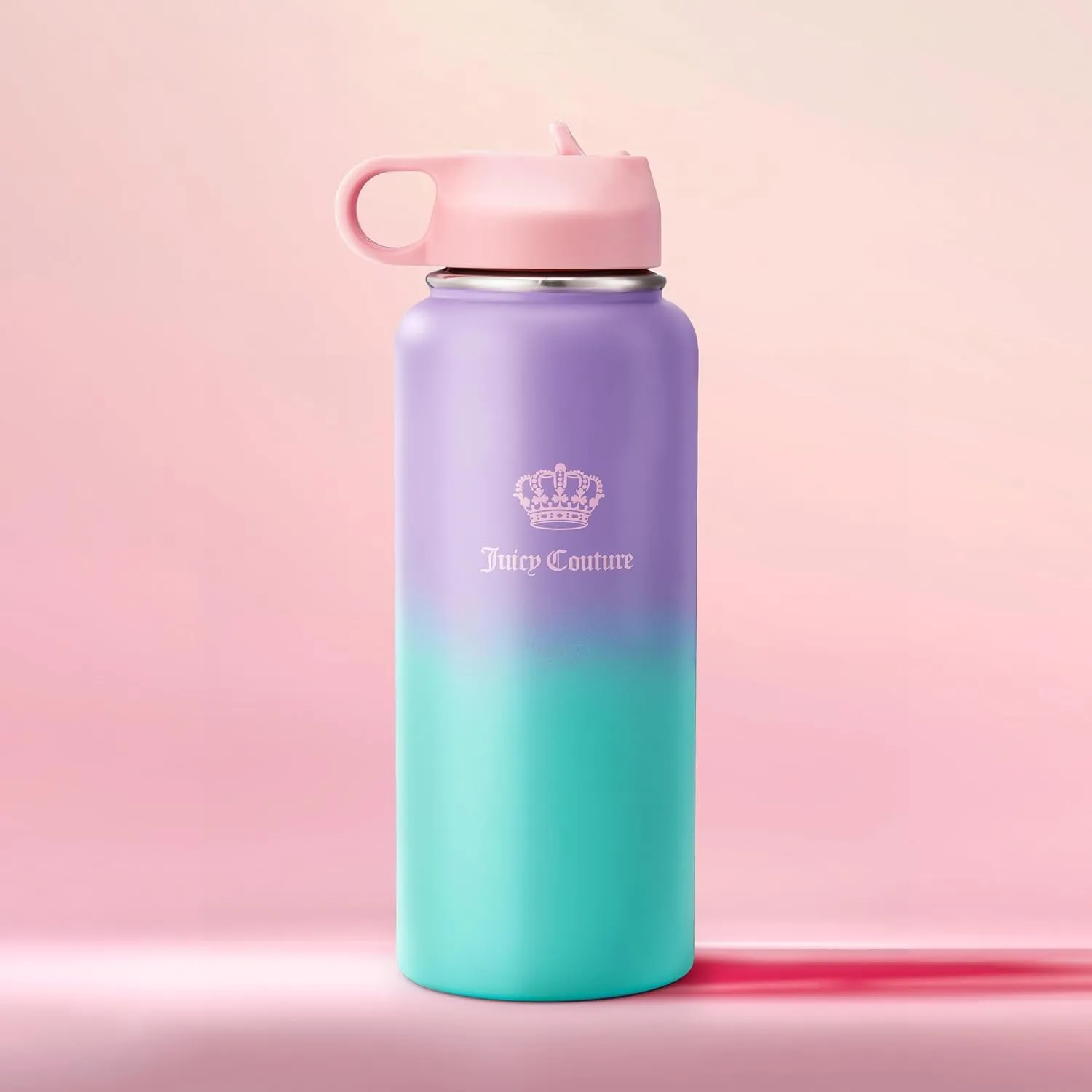 Juicy Couture "Go Girl Fashion Water Bottle - Purple/Teal - 32oz - Stylish Trendy Hydration Bottle - Fashionable Designer Drinkware for Active Lifestyle