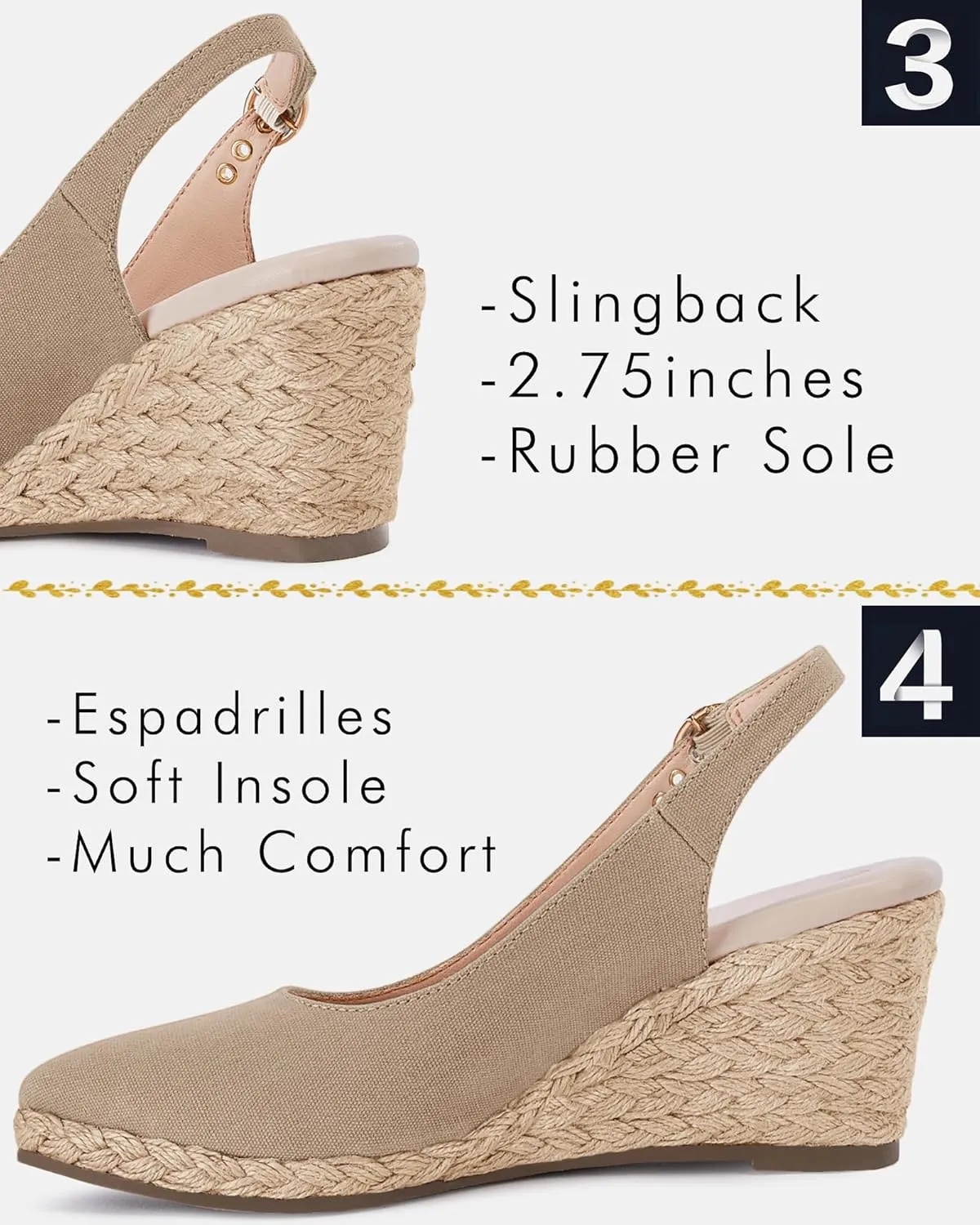 Juliet Holy Womens Wedge Sandals Espadrilles Closed Toe Slingback Buckle Strap Comfortable Casual Summer Wedges Shoes