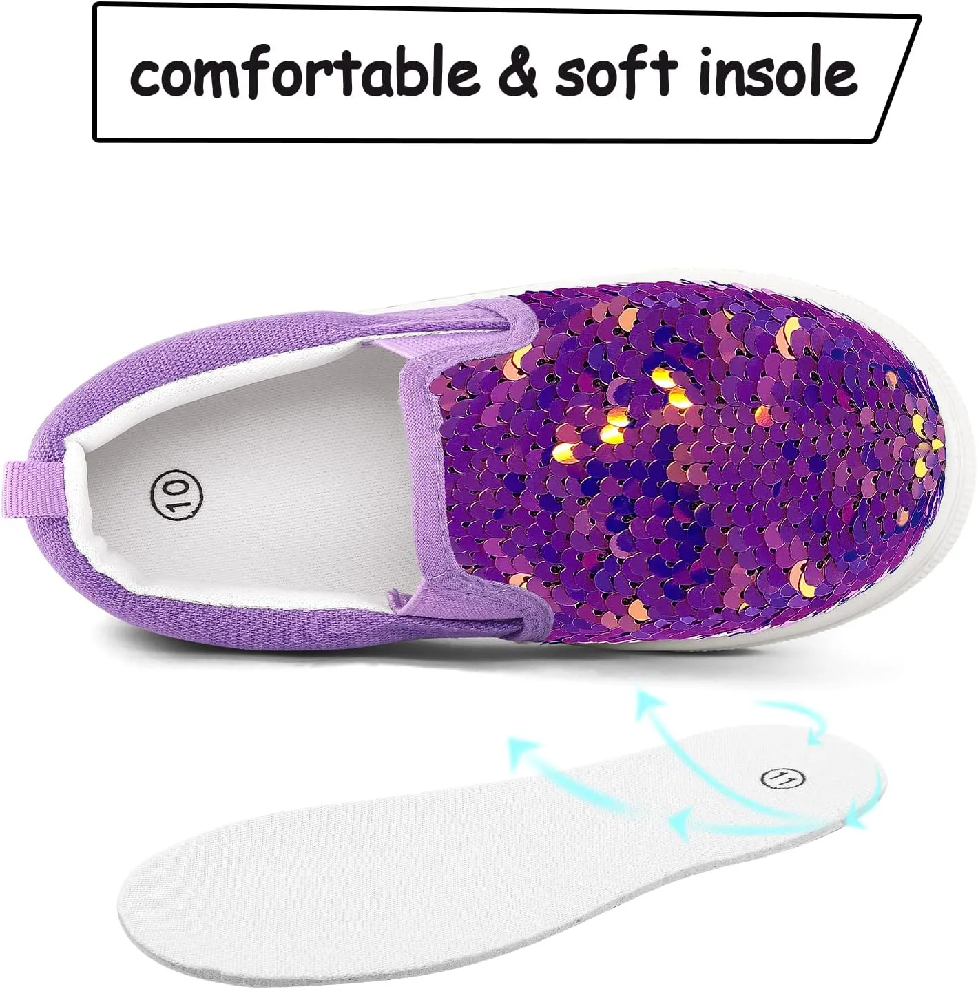 K KomForme Toddler Sneakers for Girls Boys Slip On Canvas Walking Shoes