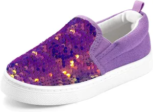 K KomForme Toddler Sneakers for Girls Boys Slip On Canvas Walking Shoes