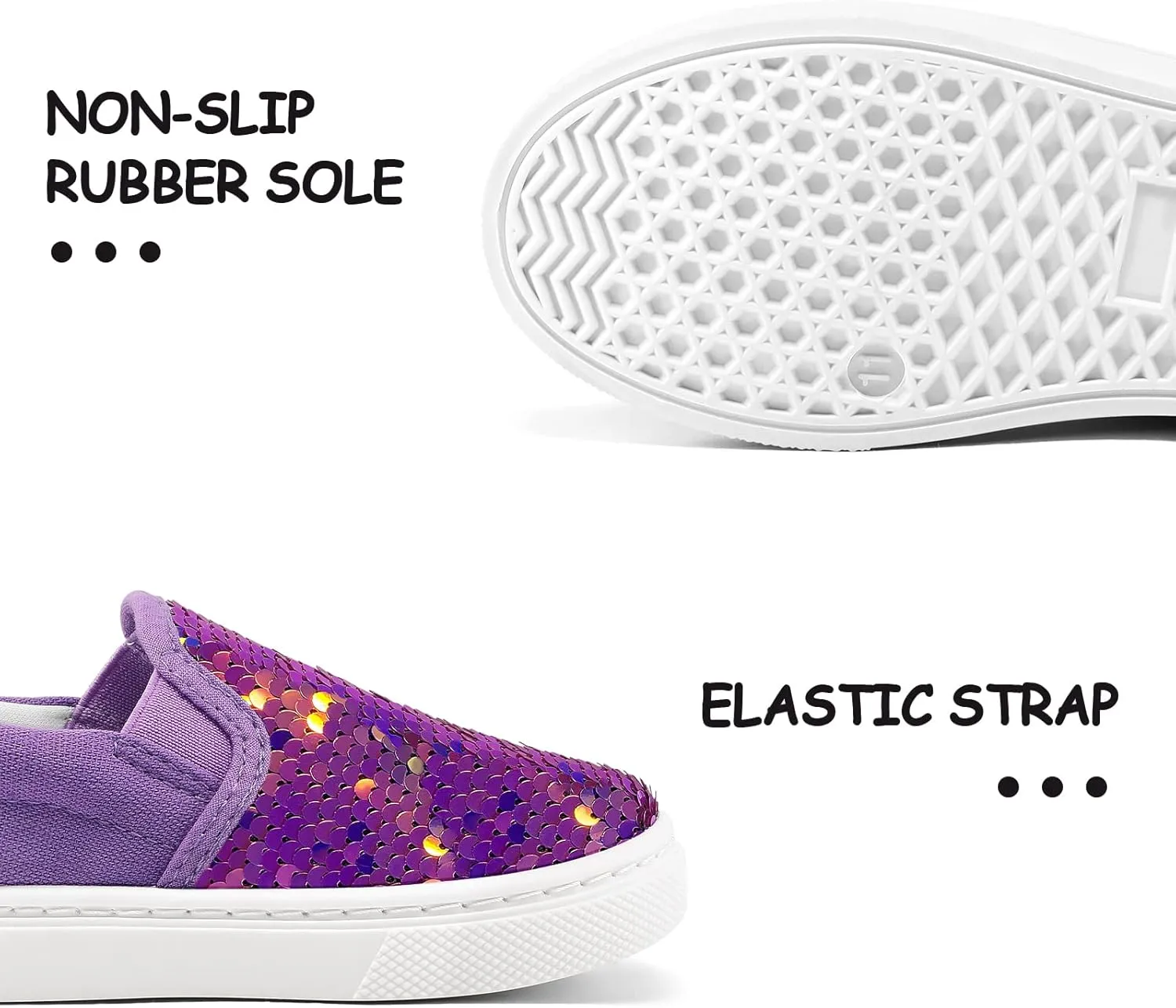 K KomForme Toddler Sneakers for Girls Boys Slip On Canvas Walking Shoes