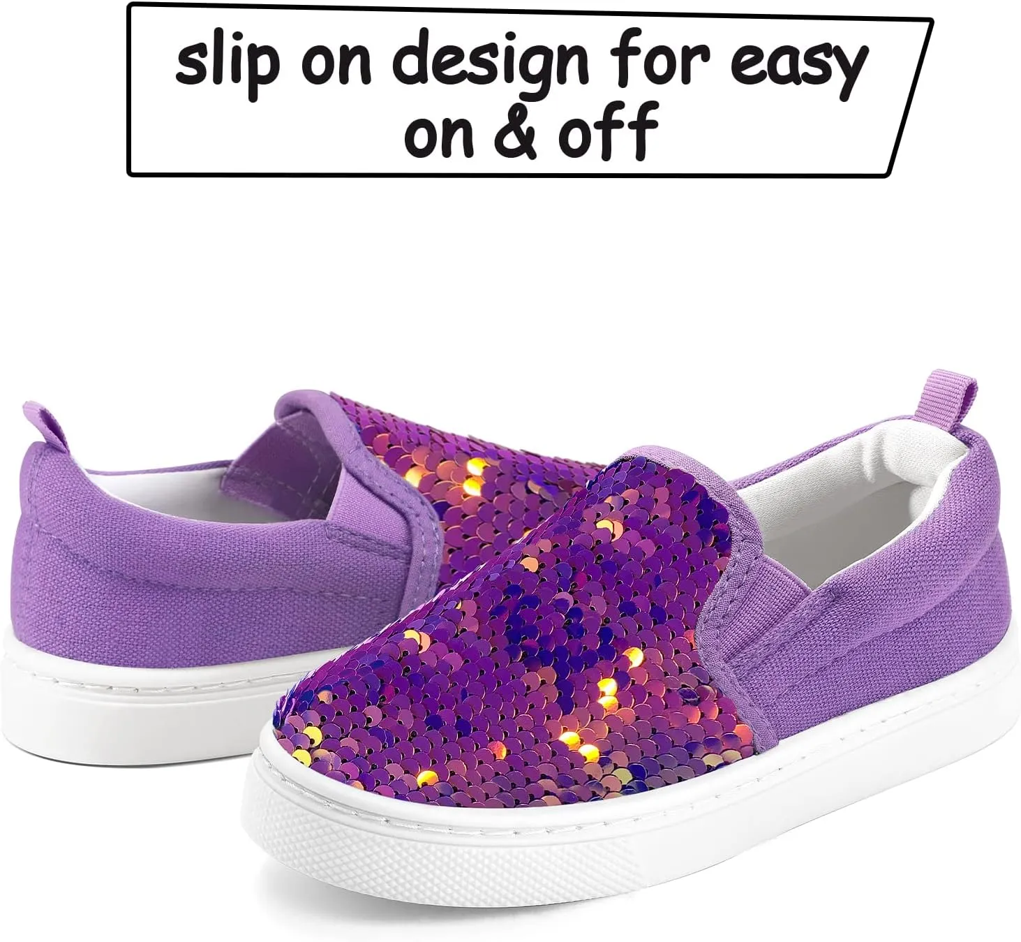 K KomForme Toddler Sneakers for Girls Boys Slip On Canvas Walking Shoes