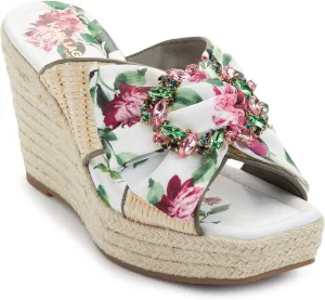 KARL LAGERFELD Women's Cariza Slip on Espadrille Wedge Sandal
