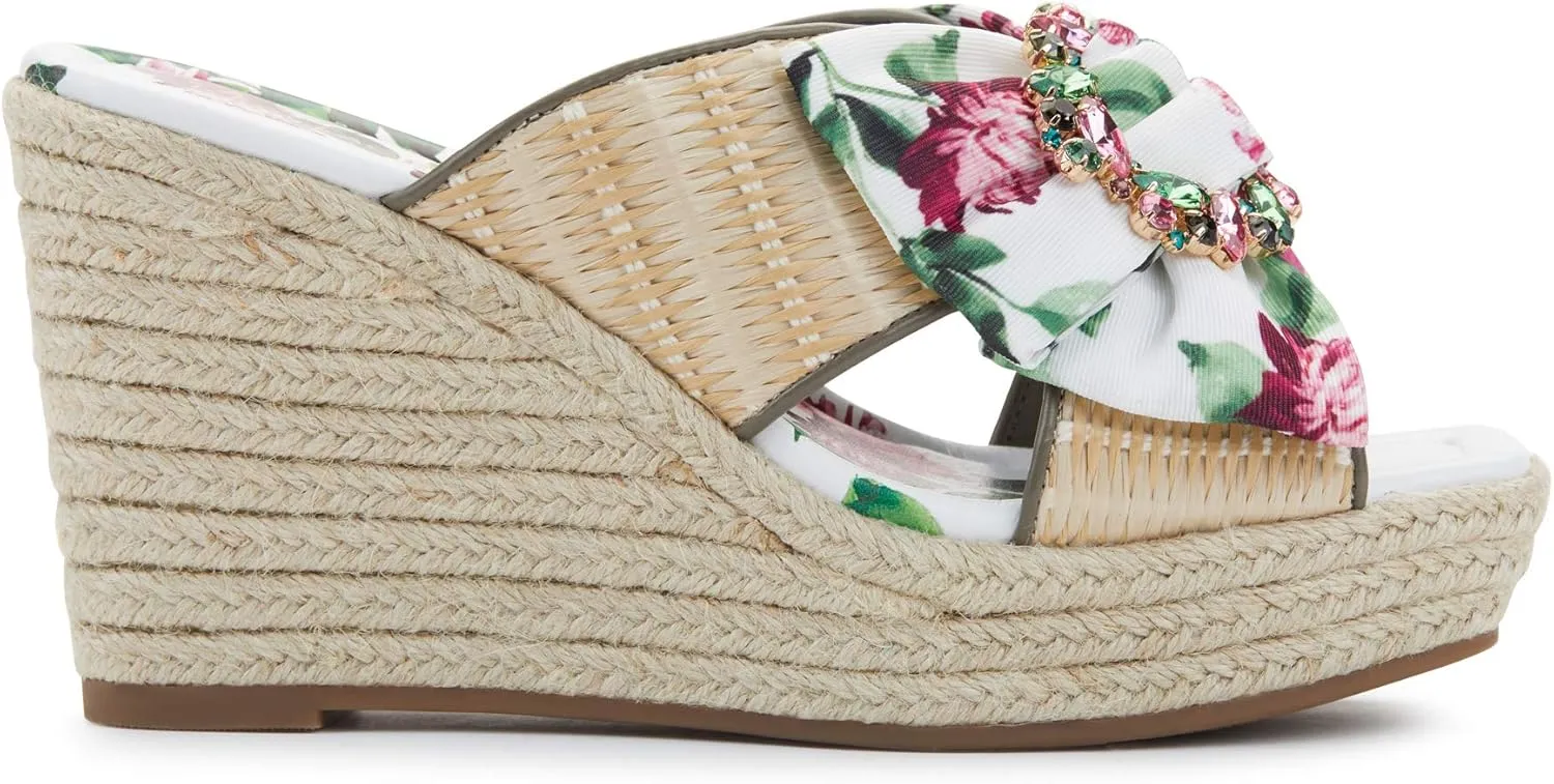 KARL LAGERFELD Women's Cariza Slip on Espadrille Wedge Sandal