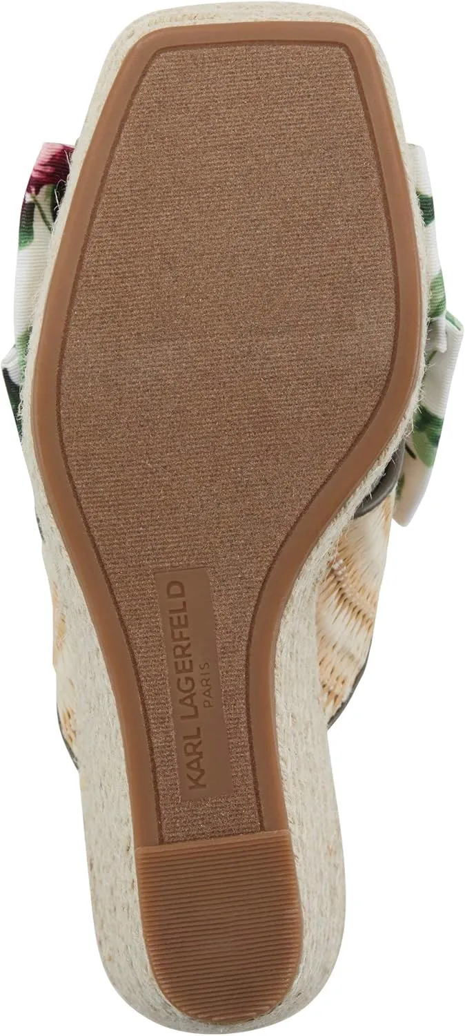 KARL LAGERFELD Women's Cariza Slip on Espadrille Wedge Sandal