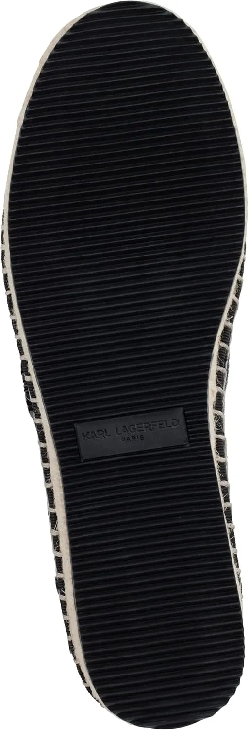 KARL LAGERFELD womens Michaela Slip on Embellished Flat Espadrille