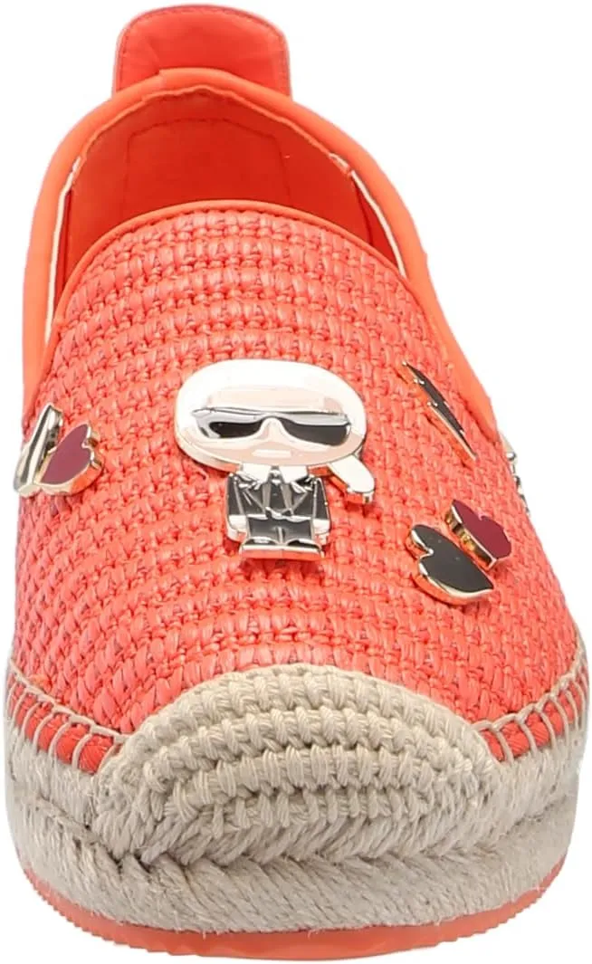 KARL LAGERFELD womens Michaela Slip on Embellished Flat Espadrille