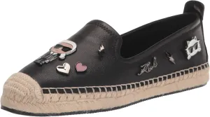 KARL LAGERFELD womens Michaela Slip on Embellished Flat Espadrille