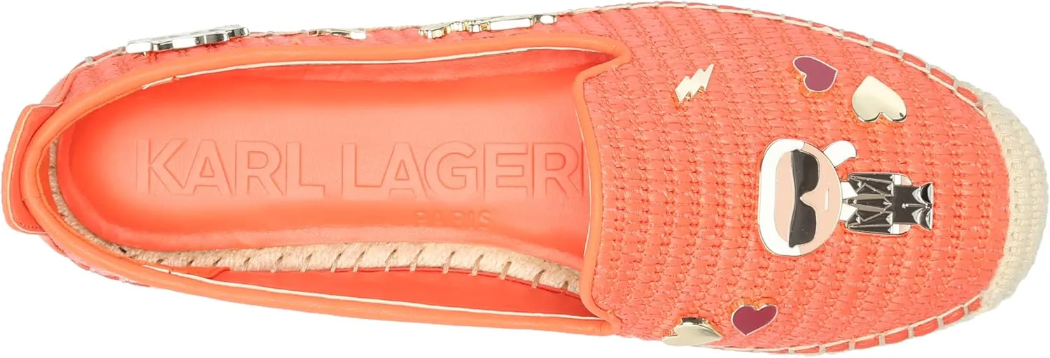 KARL LAGERFELD womens Michaela Slip on Embellished Flat Espadrille