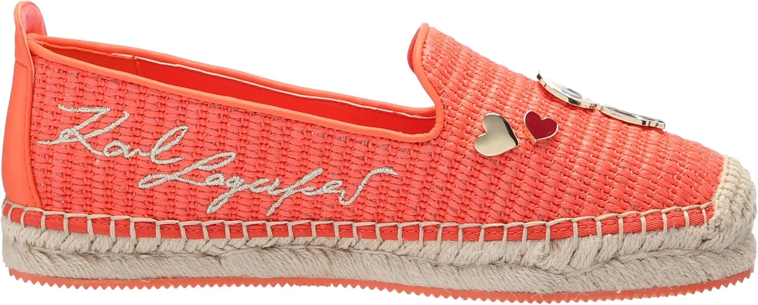 KARL LAGERFELD womens Michaela Slip on Embellished Flat Espadrille