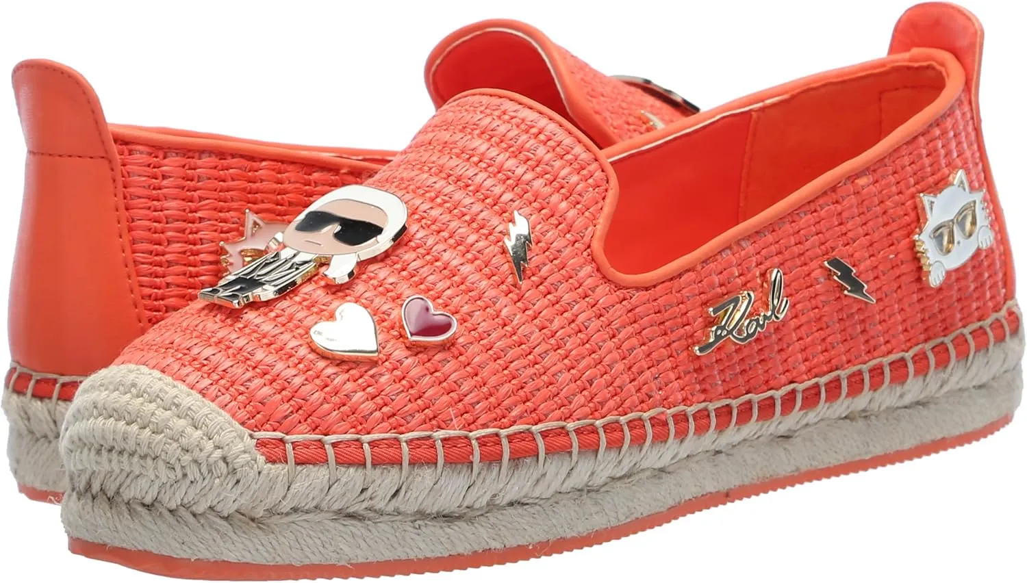 KARL LAGERFELD womens Michaela Slip on Embellished Flat Espadrille