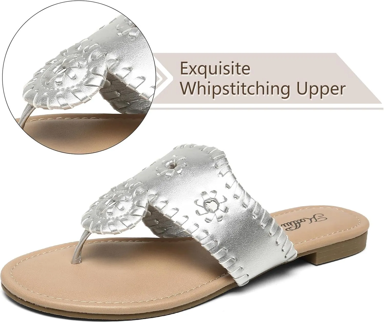 katliu Women's Flat Sandals Flip Flop Sandals Dressy Thong Sandals