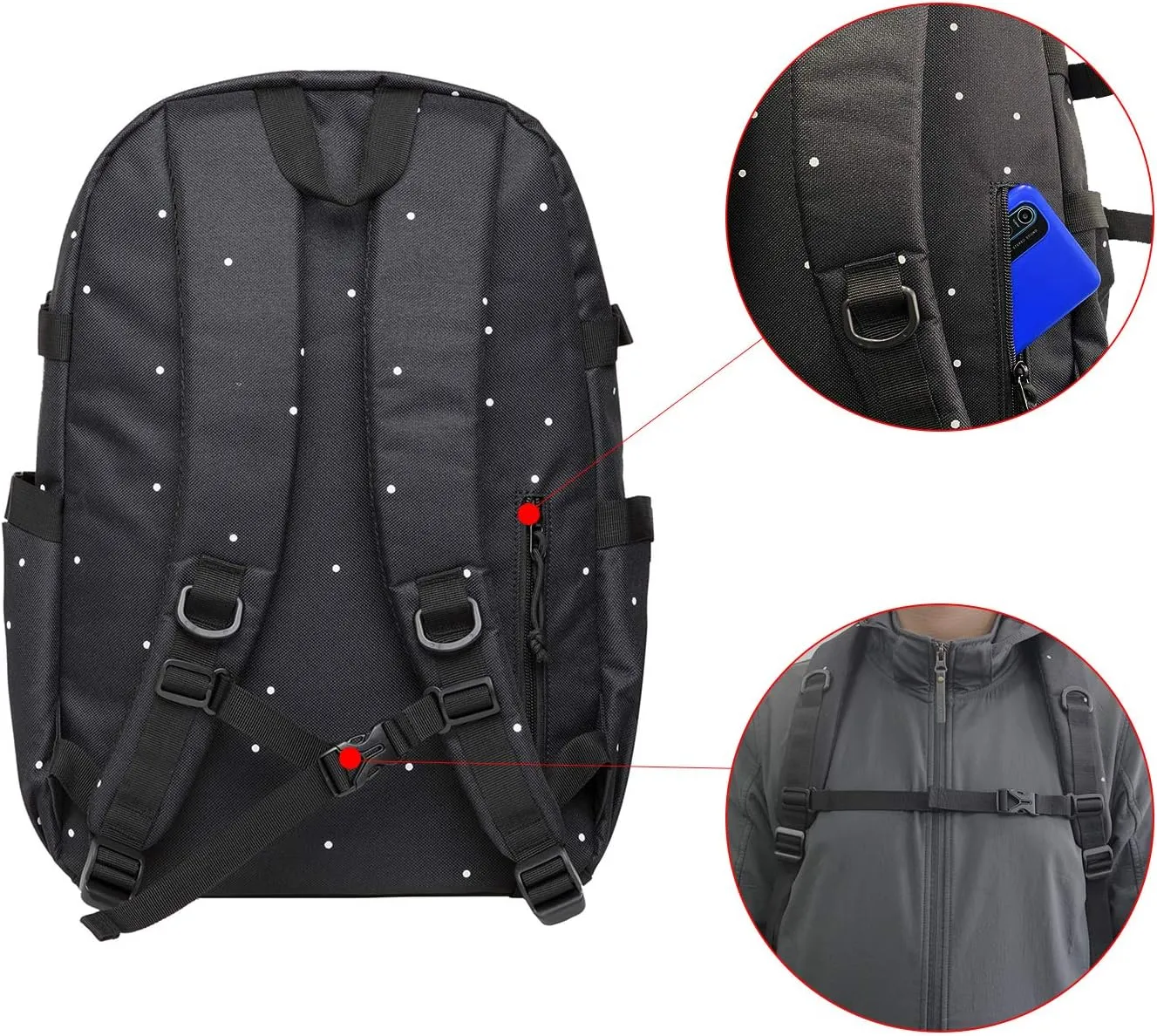 KAUKKO Stylish Laptop Backpack Multipurpose Daypack,18.72L