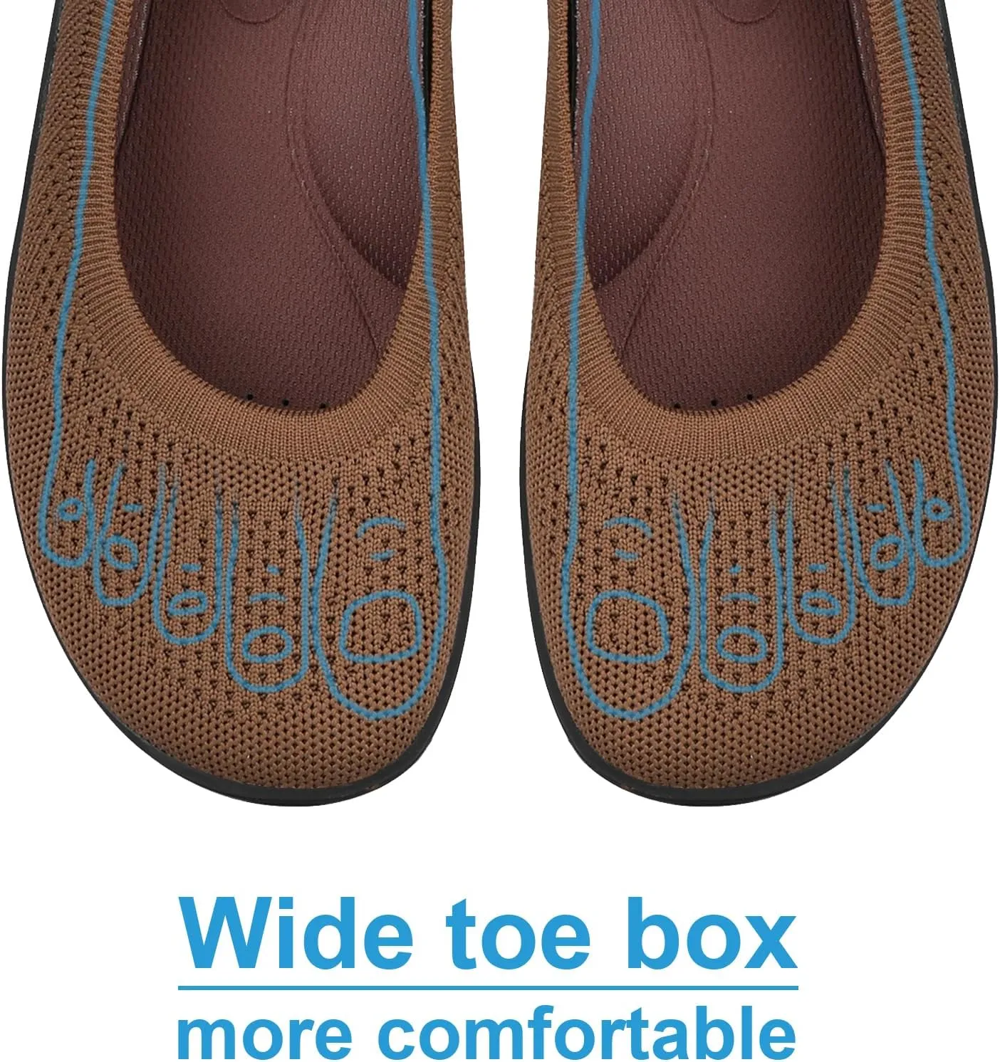 KBZone Women's Flats Slip on Ballet Flats Wide Toe Box Comfortable Walking Shoes