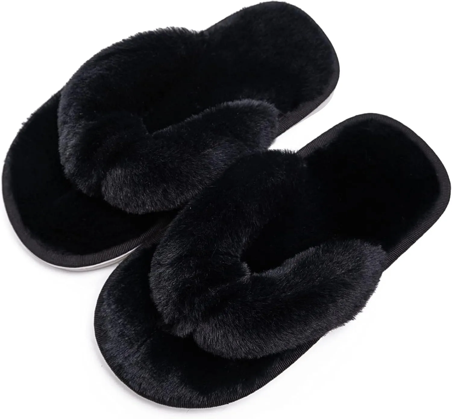 Kids Flip Flop Slippers Soft Plush Fuzzy House Home Thong Slippers for Boys and Girls Open Toe Indoor Outdoor Warm Comfy Slip On