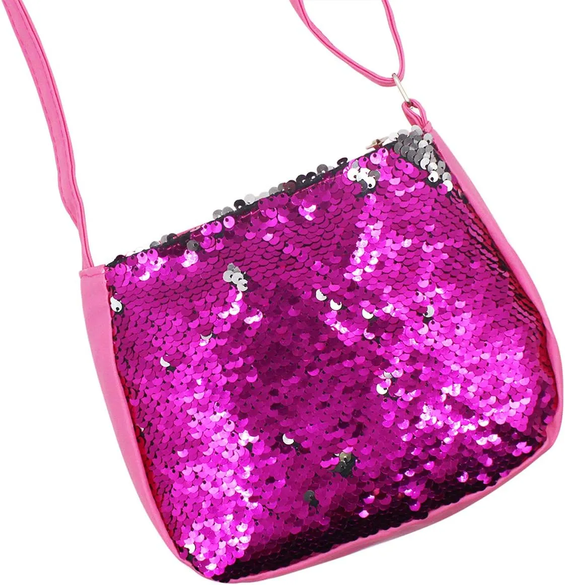 Kids Girls Sparkle Crossbody Purses Glitter Shiny Flip Sequin Small Purse Zippered Cute Handbag