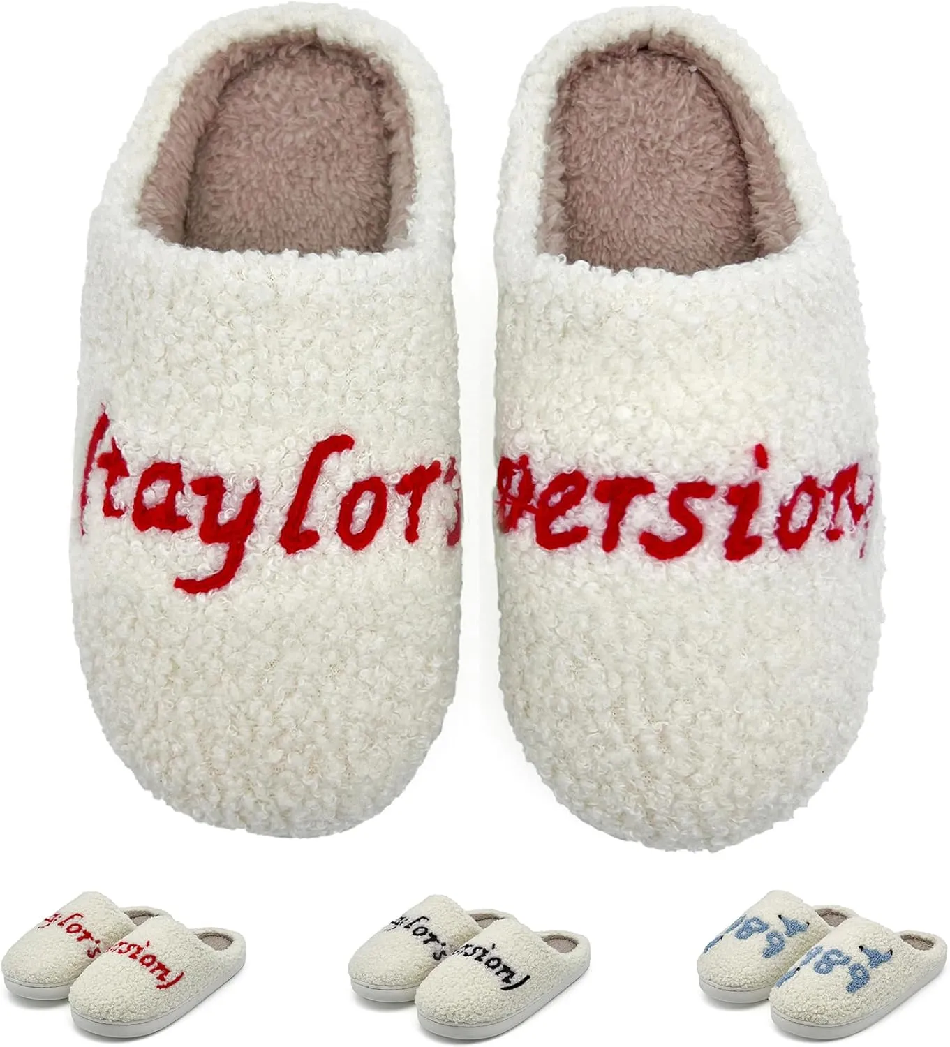 Kids Taylor Slippers for Boys Girls, 1989 Blue Version, Comfy Plush Warm Slip-on House Slippers for Big Little Kids, Cute Fuzzy Indoor