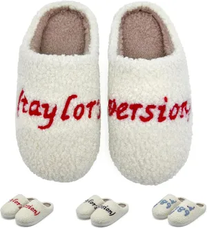 Kids Taylor Slippers for Boys Girls, 1989 Blue Version, Comfy Plush Warm Slip-on House Slippers for Big Little Kids, Cute Fuzzy Indoor