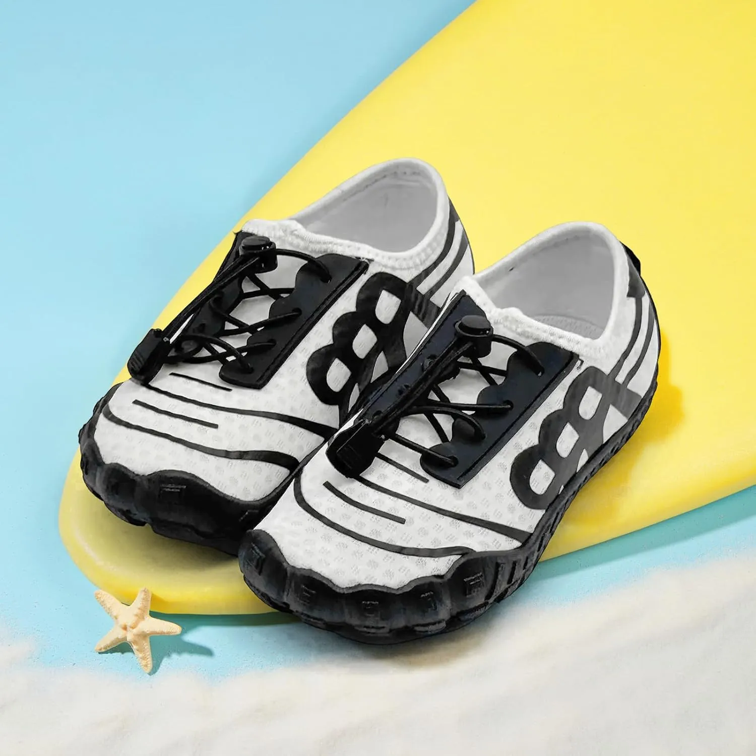 Kids Water Shoes Boys Girls Quick-Dry Beach Lightweight Toddler Barefoot Shoes Slip On Soft Walking Sneakers for Swim Beach Pool Black