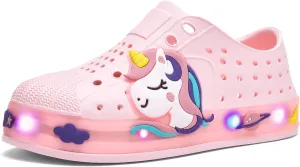 Kids Water Shoes,Toddler Slip-On Shoes,Waterproof Light Up Shoes for Boys and Girls,Lightweight Non-Slip Quick Dry Beach Sandals