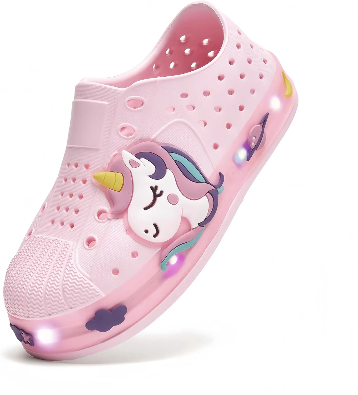 Kids Water Shoes,Toddler Slip-On Shoes,Waterproof Light Up Shoes for Boys and Girls,Lightweight Non-Slip Quick Dry Beach Sandals