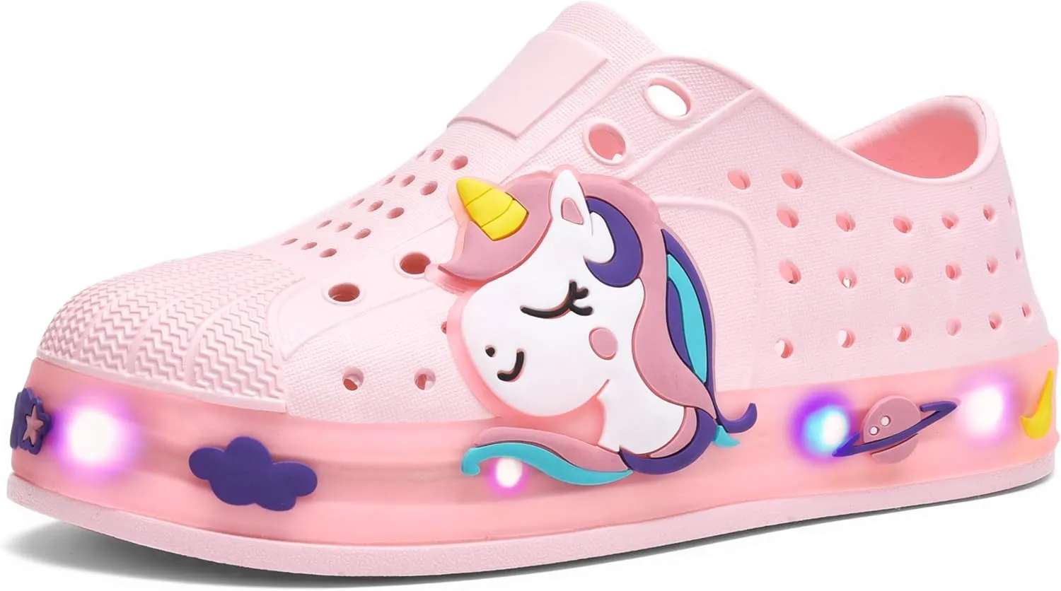 Kids Water Shoes,Toddler Slip-On Shoes,Waterproof Light Up Shoes for Boys and Girls,Lightweight Non-Slip Quick Dry Beach Sandals