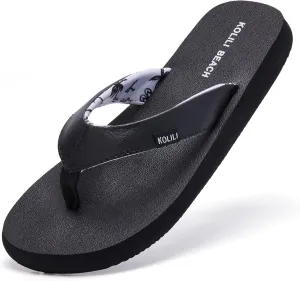KOLILI Women's Yoga Mat Flip Flop Sandals | Max Cushioned Thong Sandals for Beach & Summer