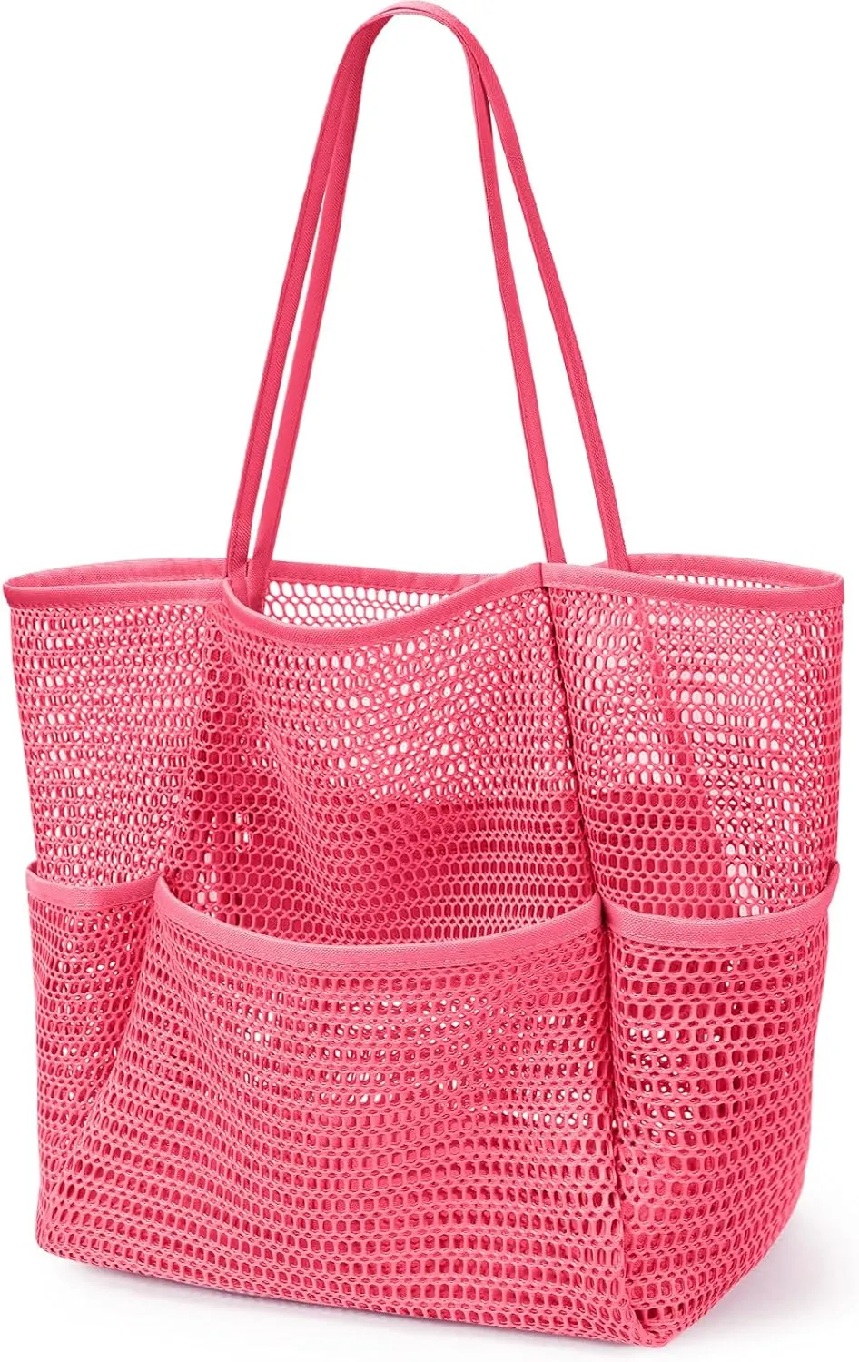 KPX Beach Bag with Mini Pocket, Beach Tote Bags for Women Large Foldable Mesh Swimming Pool Travel Bags - Sandproof