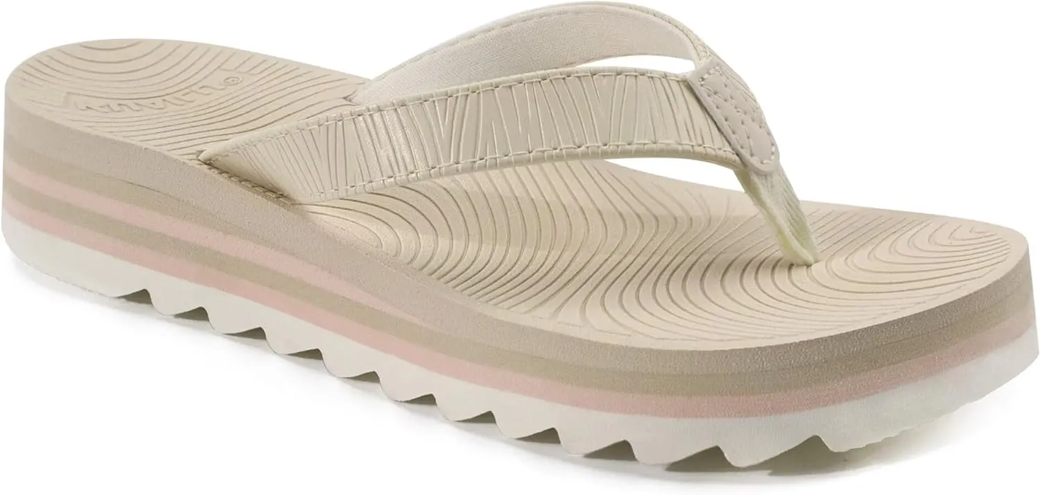 KuaiLu Women’s Flip Flops Ladies Yoga Mat Platform Thong Sandals Dressy Womans Lightweight Summer Slip On Beach Flip Flop Sandles, Soft Cushion Footbed, Arch Support