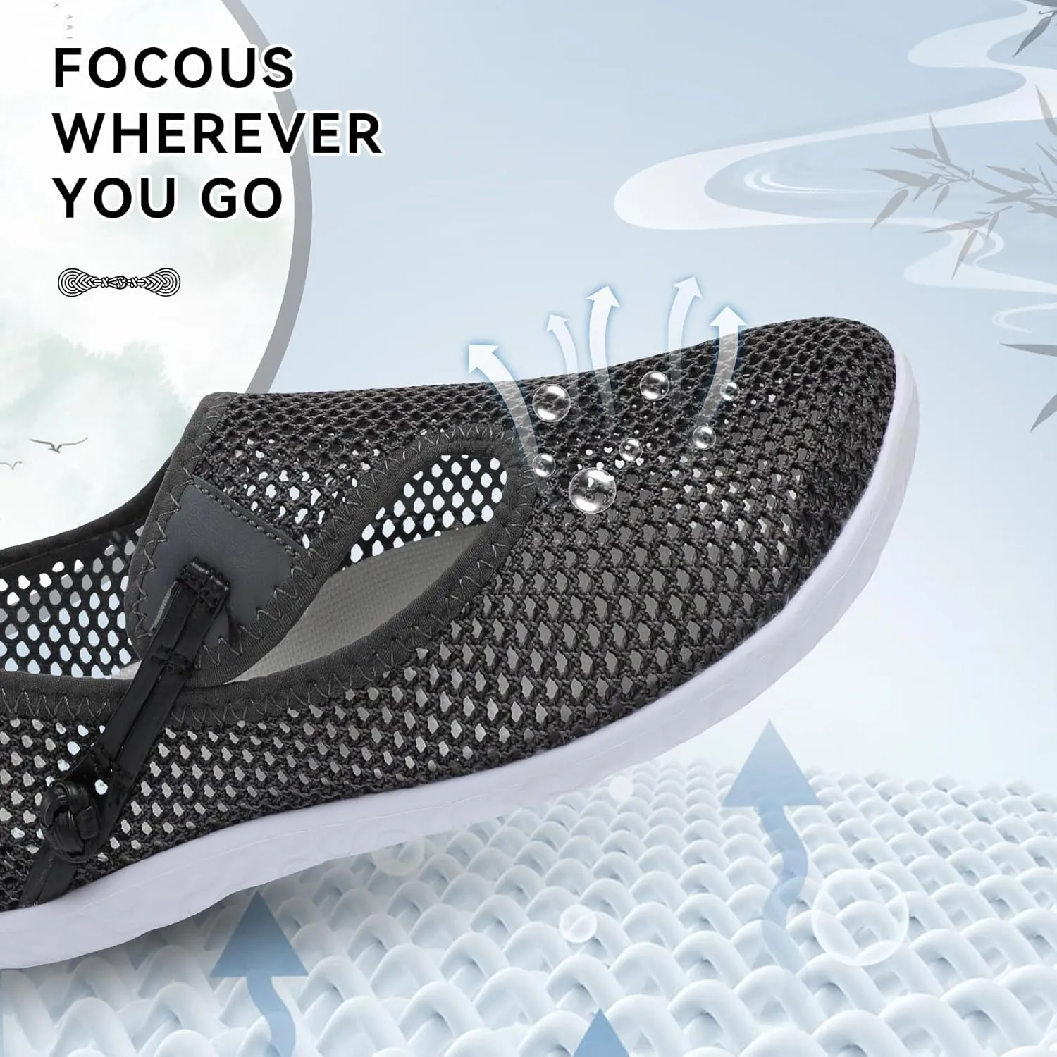 L-RUN Womens Mens Water Shoes Barefoot Aqua Socks Quick-Dry Non Slip Shoes for Beach Swim Pool River Boating Surf Yoga