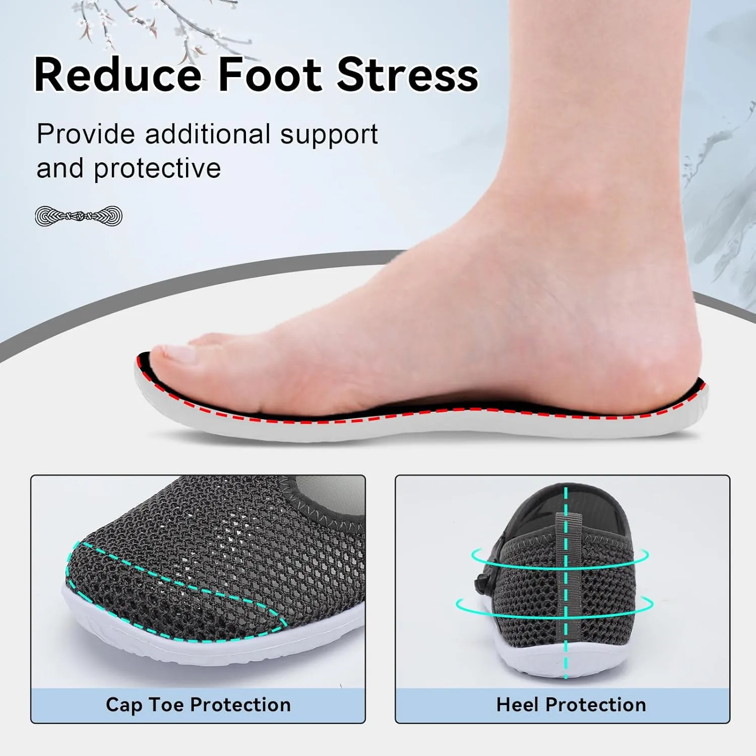 L-RUN Womens Mens Water Shoes Barefoot Aqua Socks Quick-Dry Non Slip Shoes for Beach Swim Pool River Boating Surf Yoga