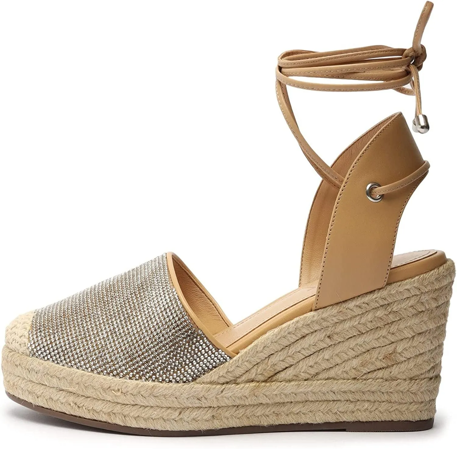 Lace Nappa Up Pointed Celinah Toe Heeled Effective communication Special deal Schutz Espadrille Wedges Sandals
