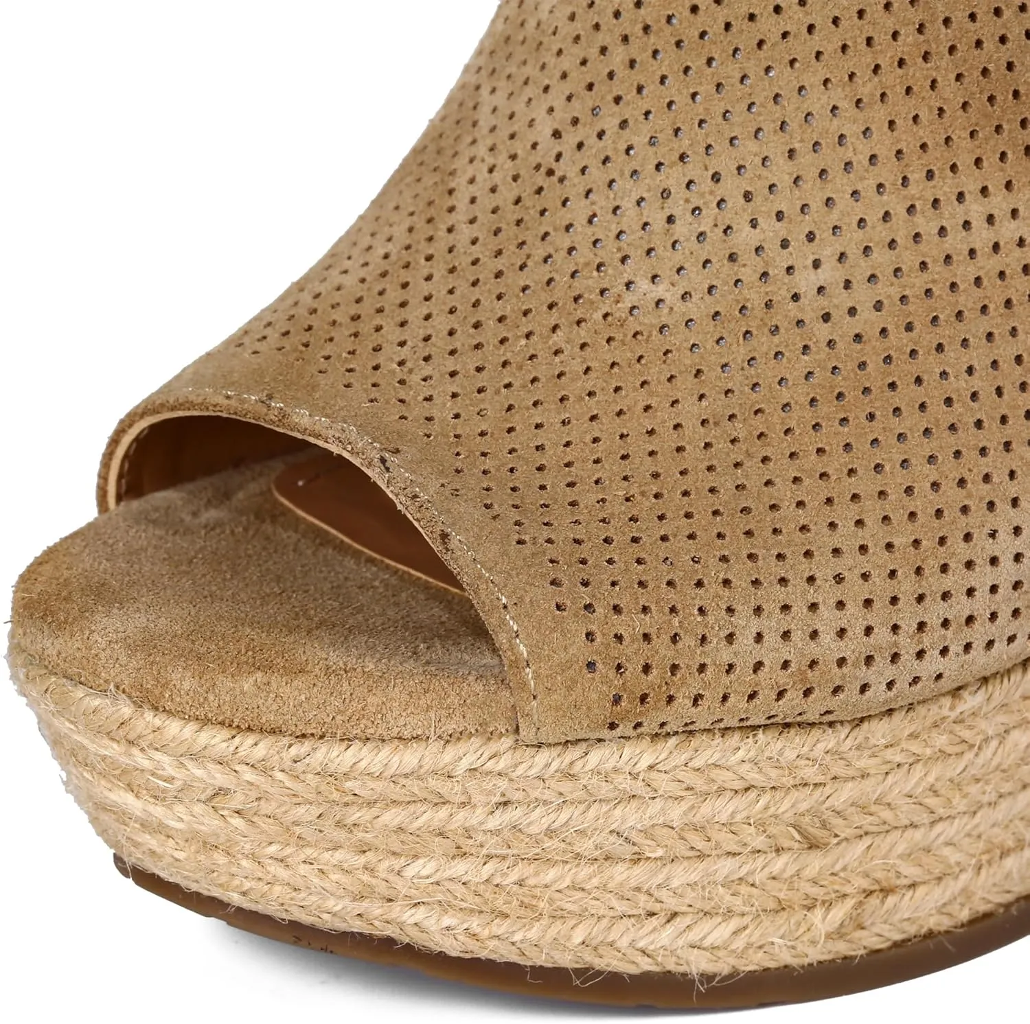 landing craft Women's Peep Toe Platform Sandals Summer Adjustable Buckle Ankle Strap Espadrilles Wedge Sandals