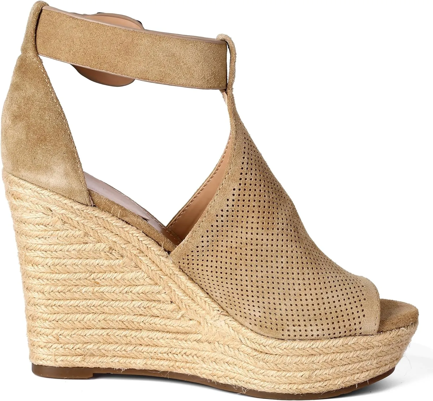 landing craft Women's Peep Toe Platform Sandals Summer Adjustable Buckle Ankle Strap Espadrilles Wedge Sandals
