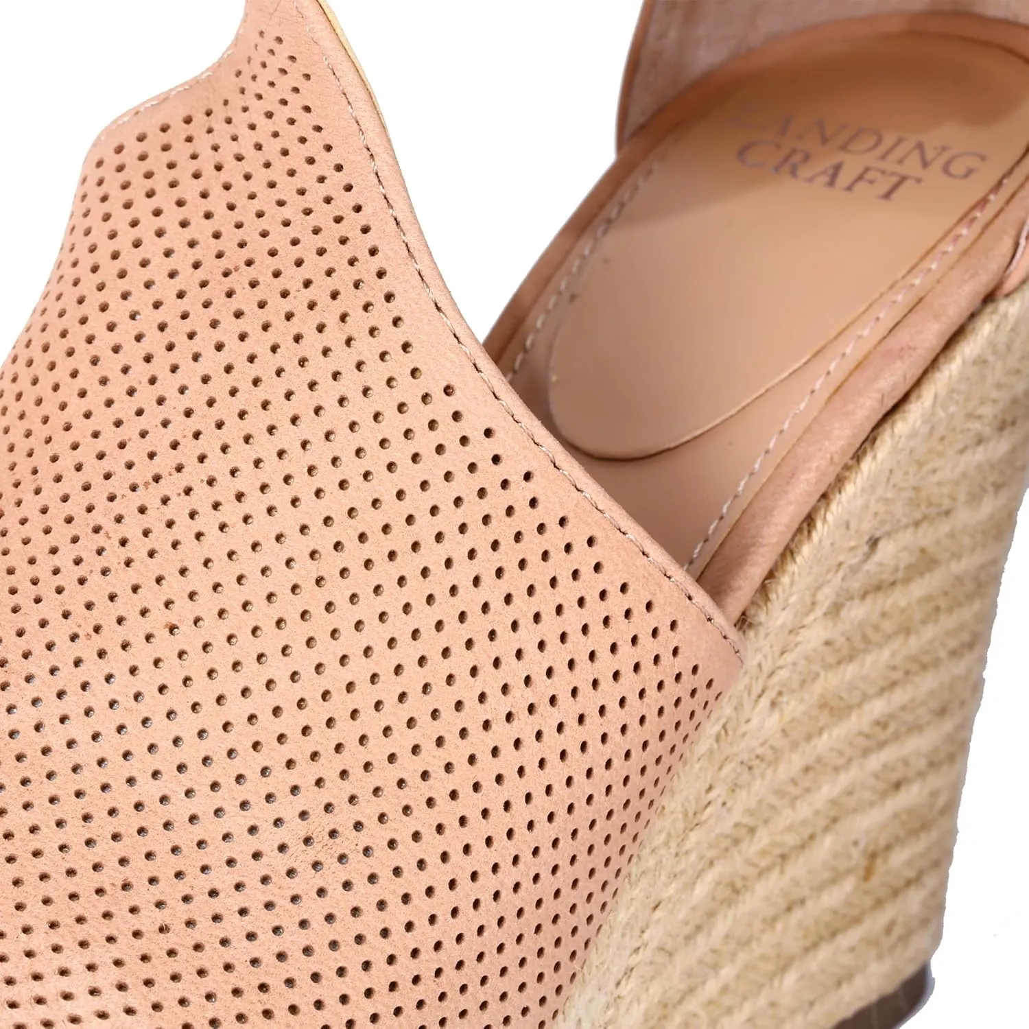 landing craft Women's Peep Toe Platform Sandals Summer Adjustable Buckle Ankle Strap Espadrilles Wedge Sandals
