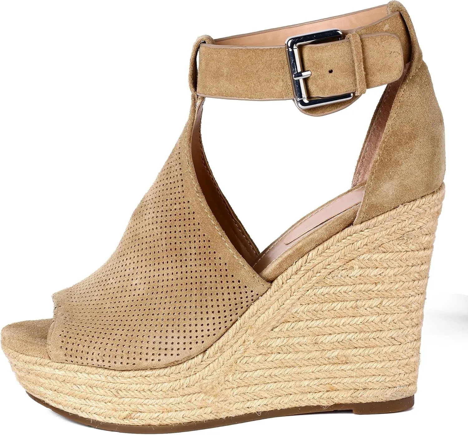 landing craft Women's Peep Toe Platform Sandals Summer Adjustable Buckle Ankle Strap Espadrilles Wedge Sandals