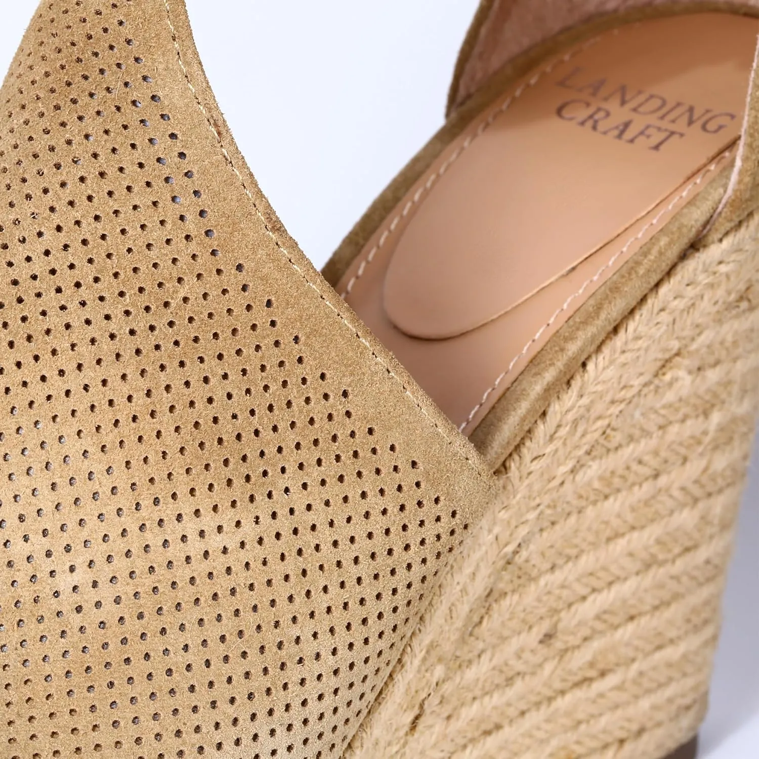 landing craft Women's Peep Toe Platform Sandals Summer Adjustable Buckle Ankle Strap Espadrilles Wedge Sandals